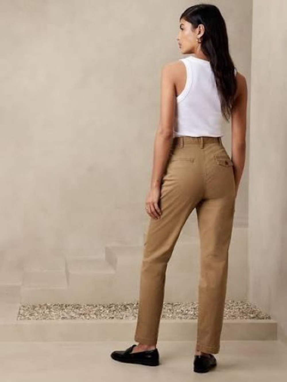 TALL Banana Republic High-Rise Authentic Chino Khaki size 8 Tall